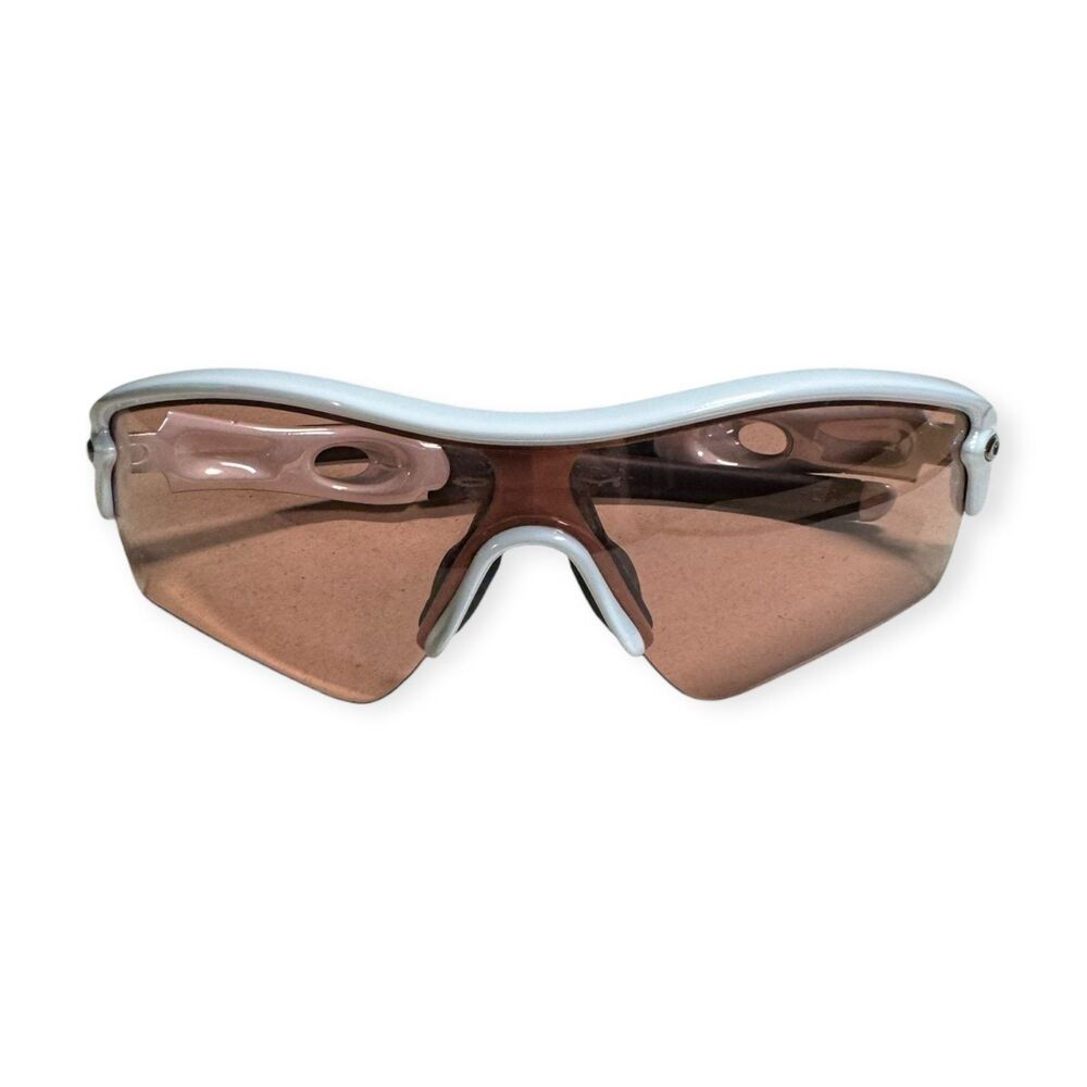 Oakley‎ Radar Path Sunglasses White Chrome/Orange Iridium Lens Sport Wrap Rare - Picture 8 of 10